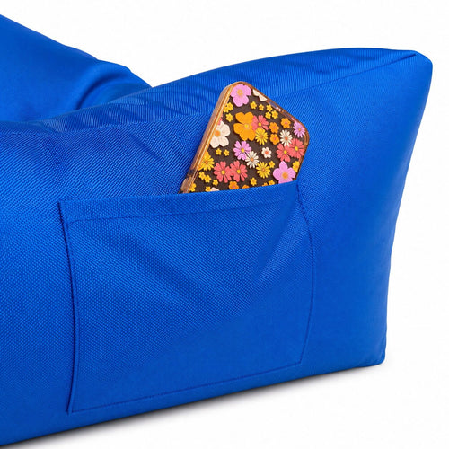 close up of pocket detail on merlin bean bag chair