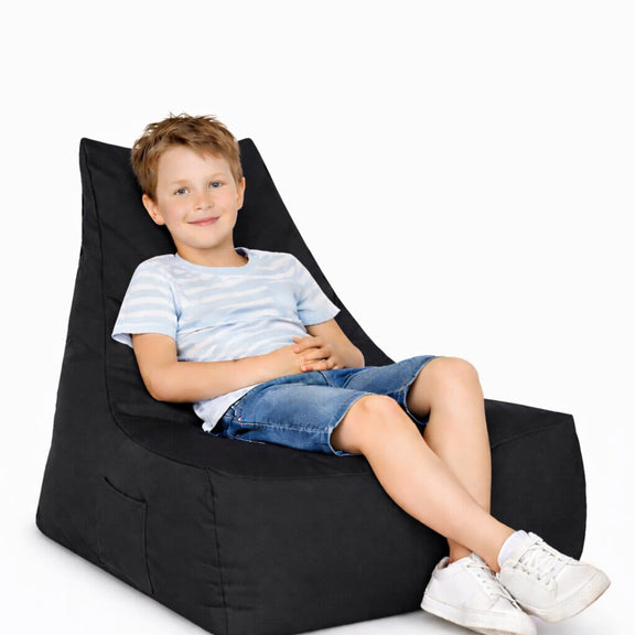 mini merlin kids outdoor beanbag chair black