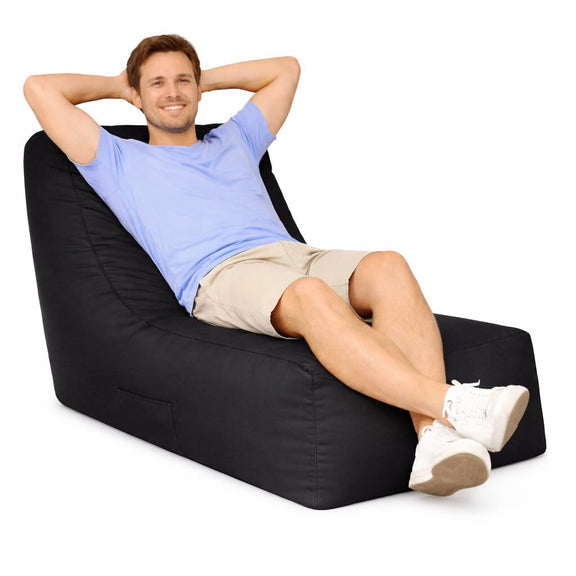 portofino oversized bean bag lounger black