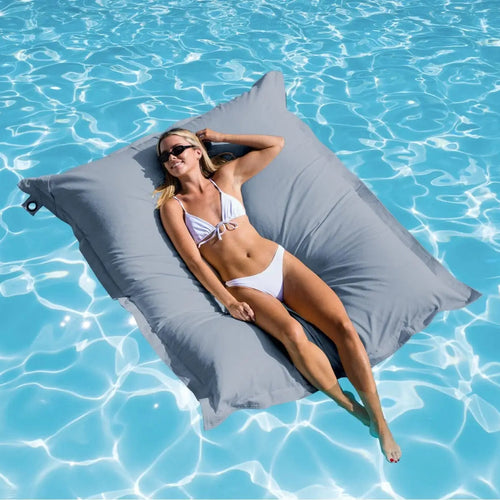 Portsea Pool Float in light grey - floating floating bean bag by Bean Bags R Us Australia