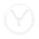 Circular logo with a stylized letter 'Y' in the center, on a white background