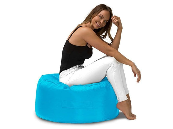 Round Outdoor Ottomans aqua