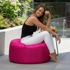 Bean Bags R Us Pink Round Outdoor Ottomans - stylish bean bag ottoman — thumbnail 2