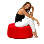lady posing on a red outdoor bean bag ottoman by bean bags r us — thumbnail 9