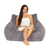 Teddy Faux Fur Bean Bag Chair Charcoal