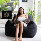 Teddy Faux Linen bean bag seat in Navy - contemporary indoor use by Bean Bags R Us — thumbnail 3